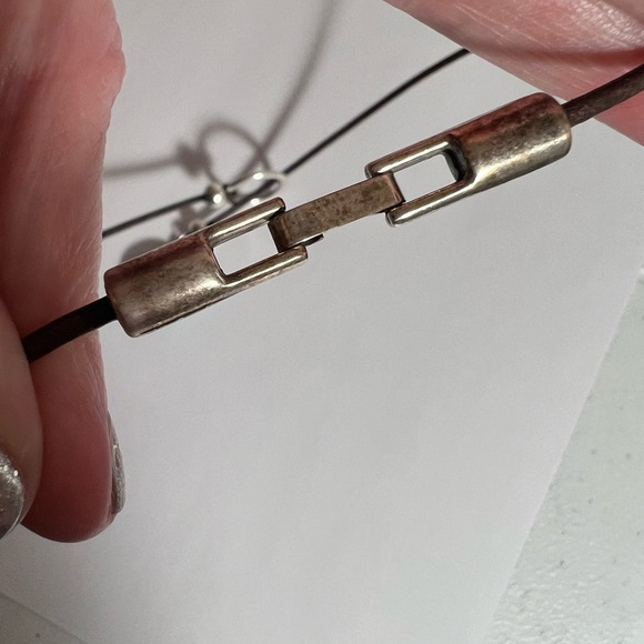 Lariat necklace, leather, turquoise, silver NWOT - Picture 5 of 6